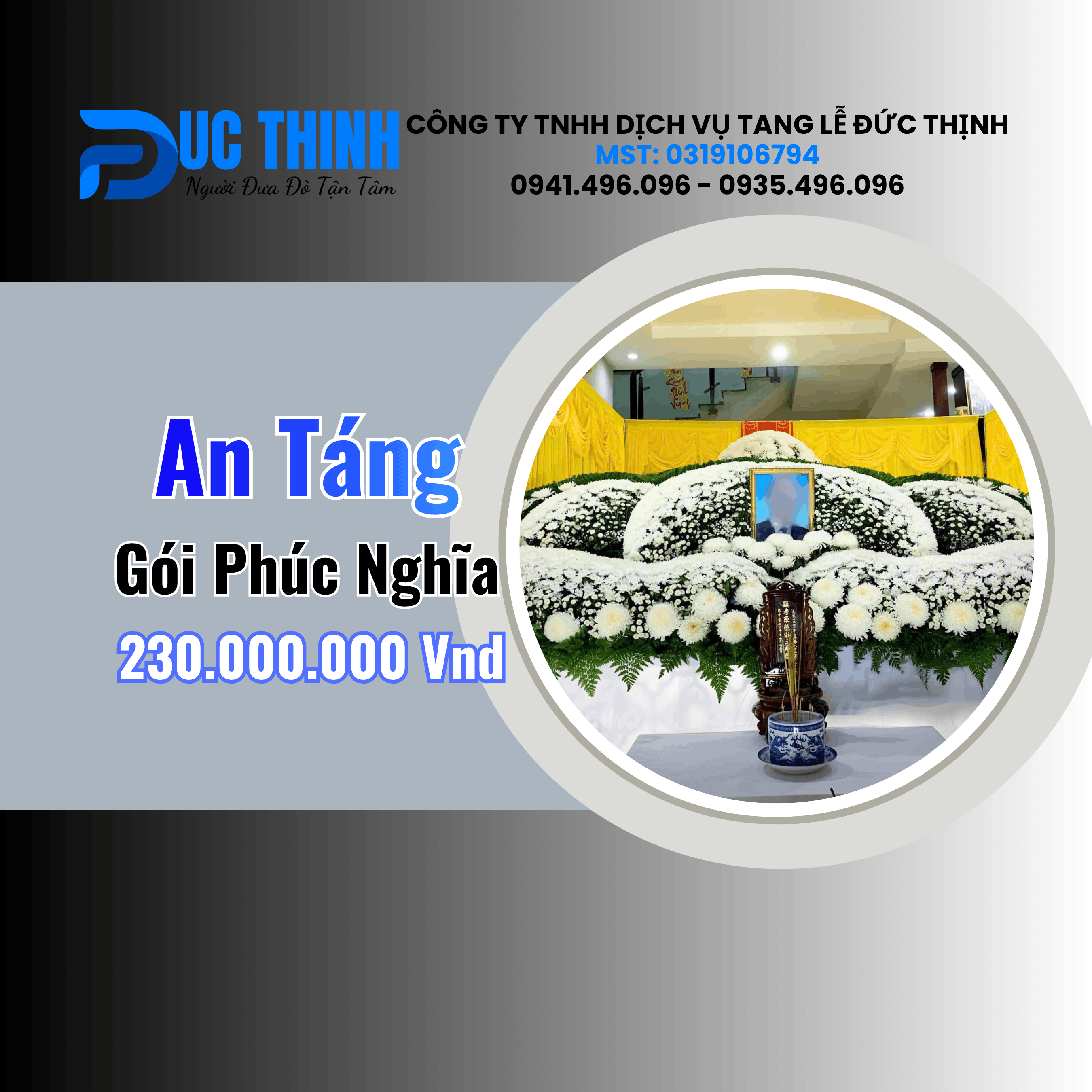 Gói An Táng Trọn Gói Phúc Nghĩa - Giá 230.000.000đ - Cao Cấp Trang Nghiêm